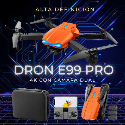 Dron E99 Pro 🚁: Dron con cámara dual 4K 📸, vuelo de trayectoria ✈️, evitación de obstáculos 🚧 y control de gestos ✋, despegue/aterrizaje con una tecla 🛫🛬.