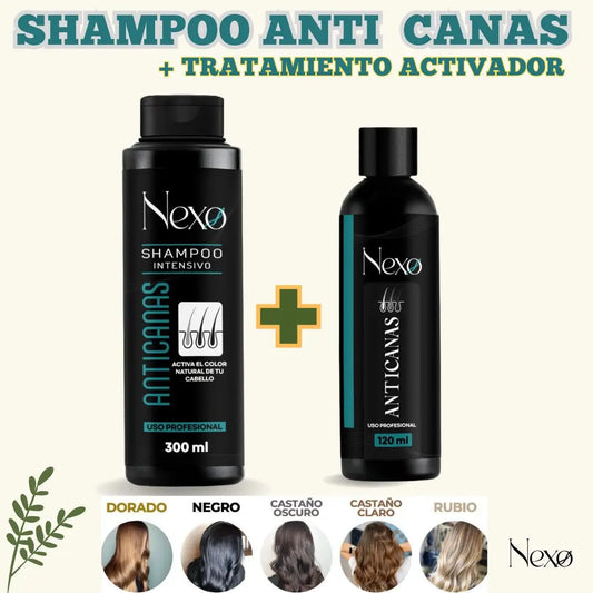 SHAMPOO ANTI CANAS NATURAL + TRATAMIENTO PIGMENTADOR 🌿🖤 ¡Recupera el Color de tu Cabello!